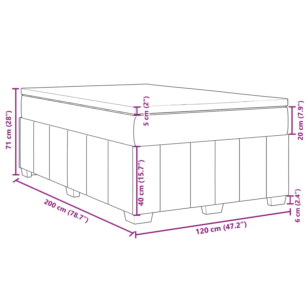 vidaXL Box spring postelja z vzmetnico moder 120x200 cm blago