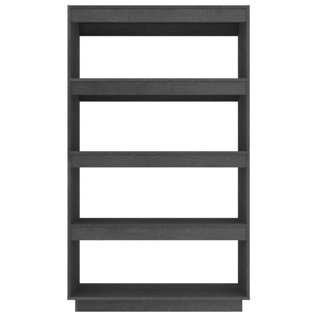 vidaXL Knjižna omara za razdelitev prostora siva 80x35x135 cm borovina