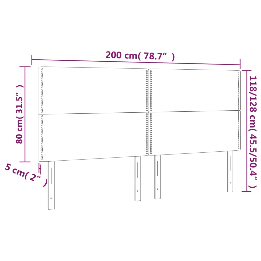 vidaXL LED posteljno vzglavje sivo 200x5x118/128 cm umetno usnje