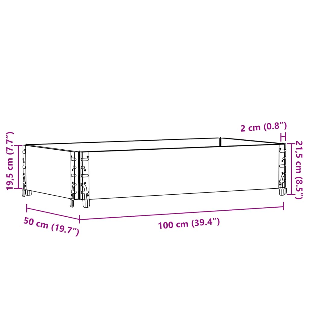 vidaXL Vrtno cvetlično korito sivo 100x50 cm trdna borovina