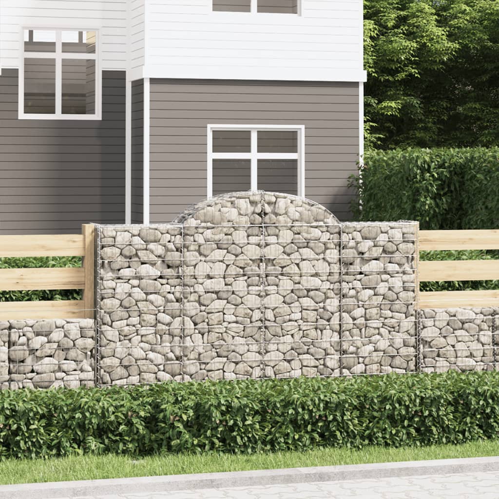 vidaXL Obokane gabion košare 3 kosi 200x50x120/140 cm pocinkano železo