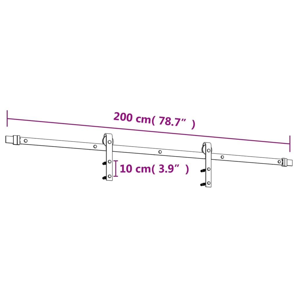 vidaXL Drsna vrata s kompletom vodil 95x210 cm trdna borovina