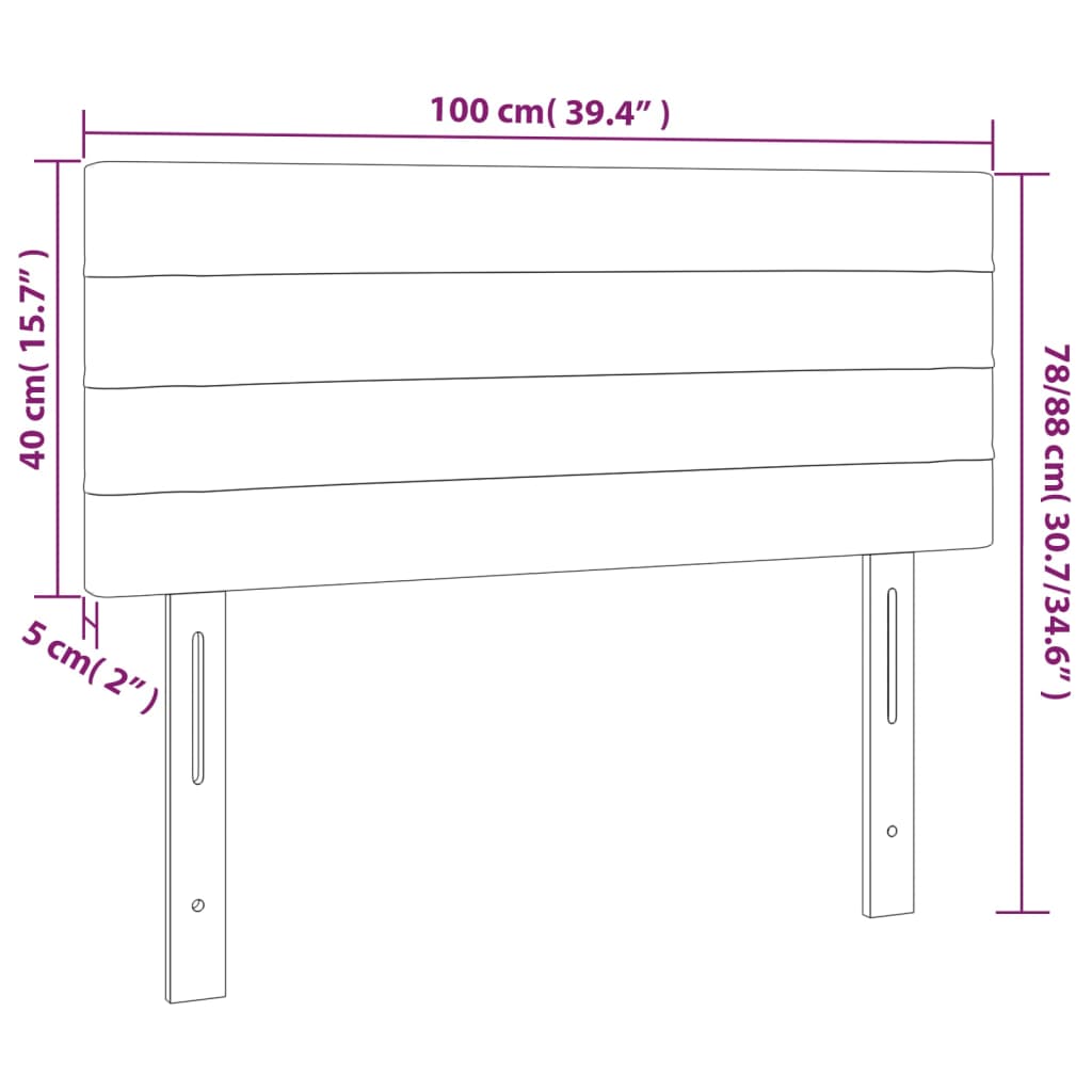 vidaXL Posteljno vzglavje temno sivo 100x5x78/88 cm blago