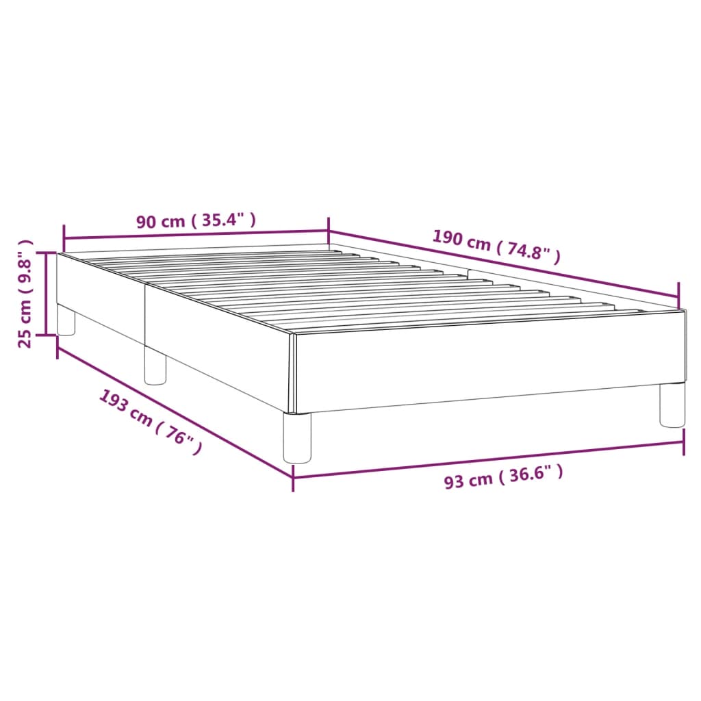 vidaXL Posteljni okvir moder 90x190 cm blago