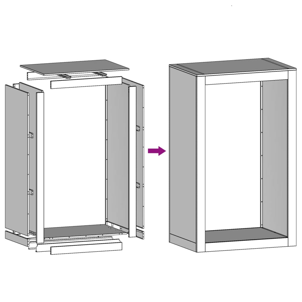 vidaXL Stojalo za drva 60x40x100 cm nerjaveče jeklo