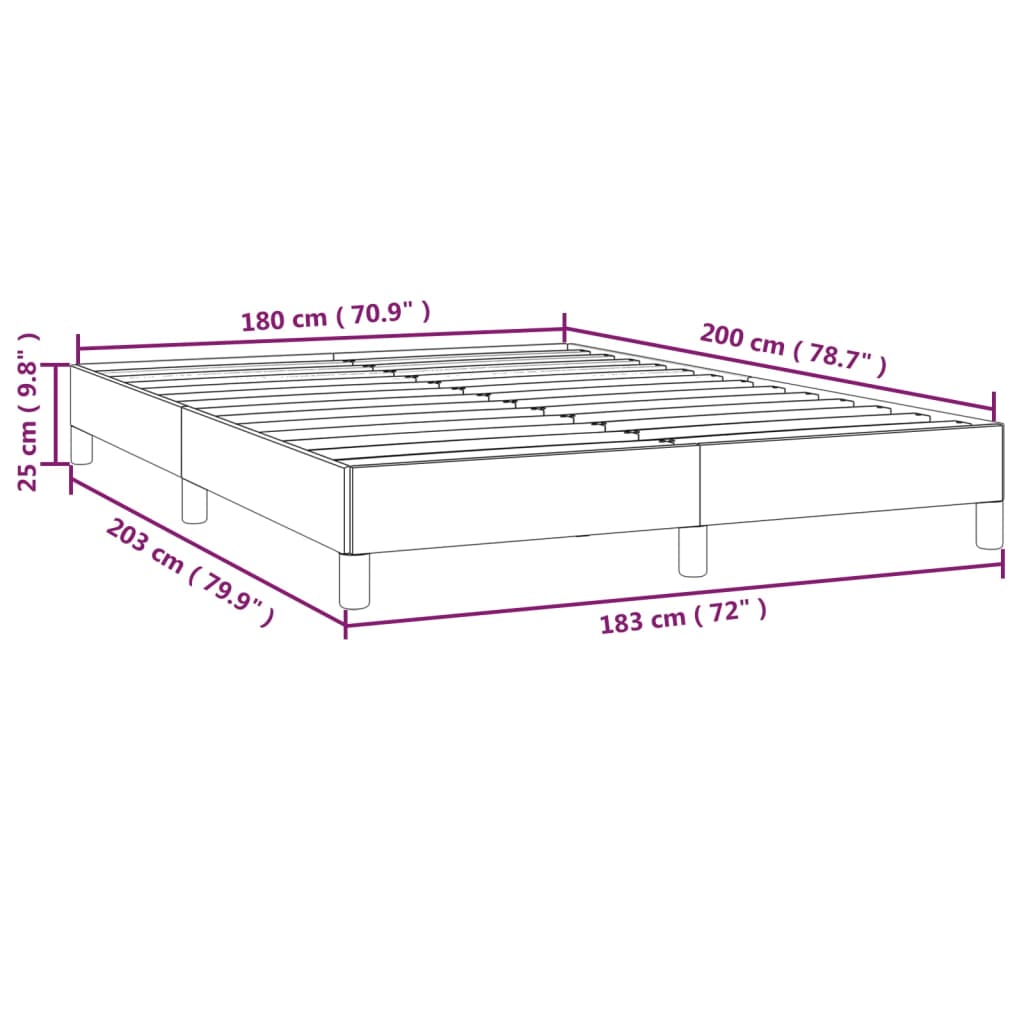 vidaXL Posteljni okvir brez vzmetnice krem 180x200 cm blago