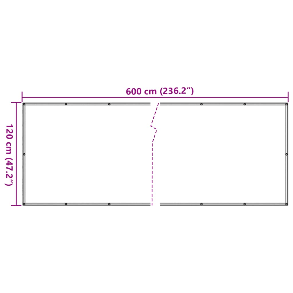 vidaXL Balkonsko platno za zasebnost antracitno 600x120 cm PVC