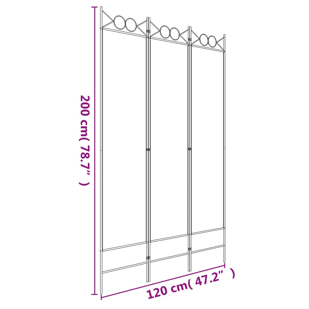 vidaXL Paravan 3-delni antracit 120x200 cm blago