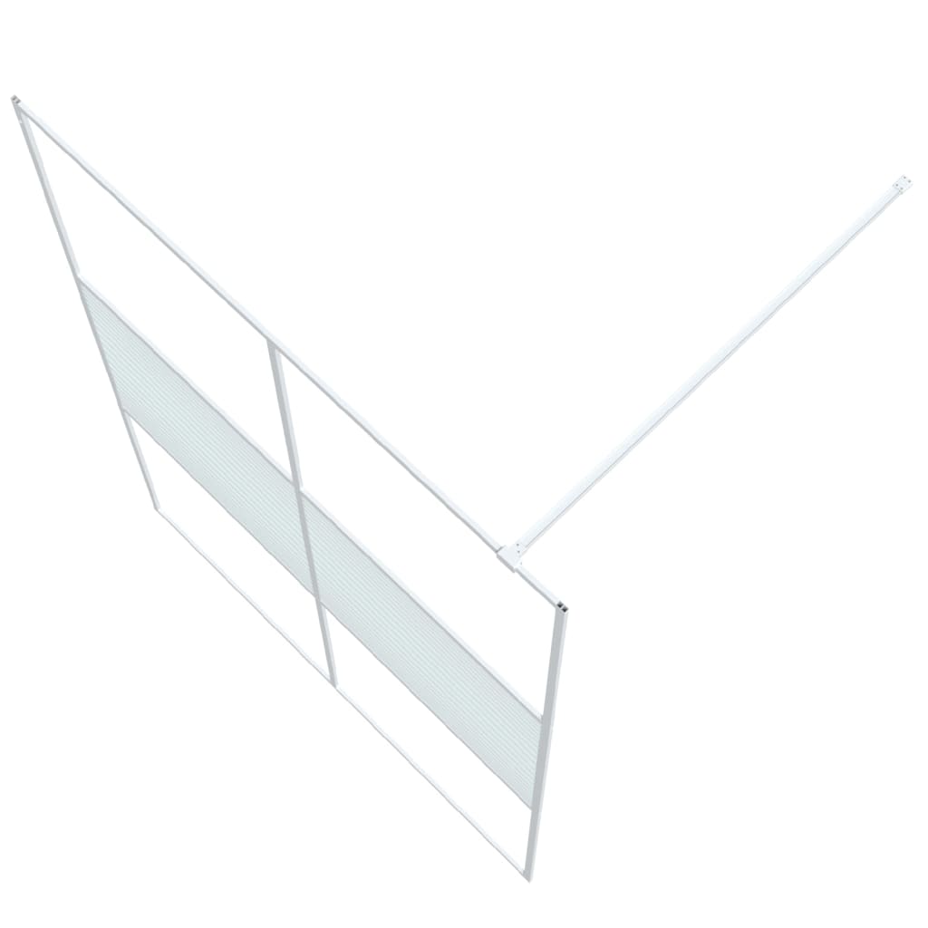 vidaXL Pregrada za tuš bela 140x195 cm prozorno ESG steklo