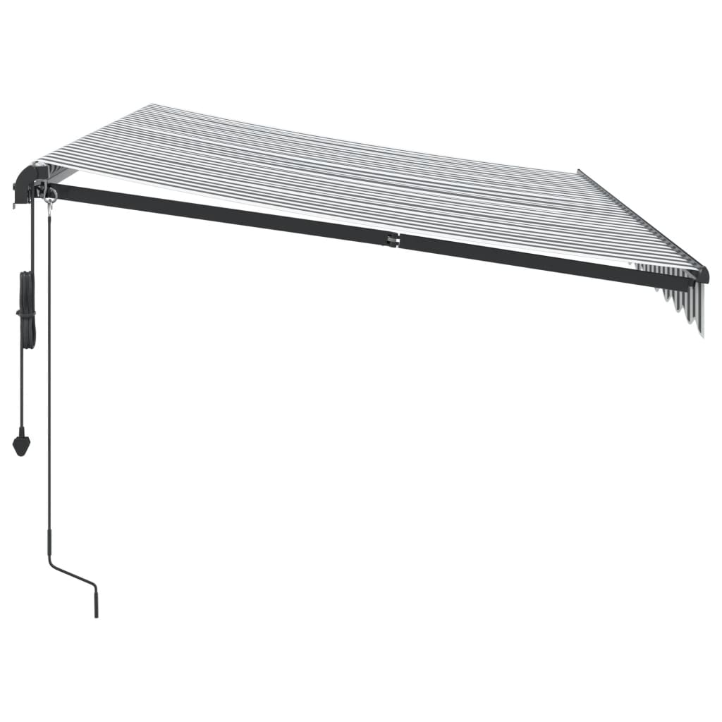 vidaXL Avtomatsko zložljiva tenda z LED antracit in bela 350x250 cm