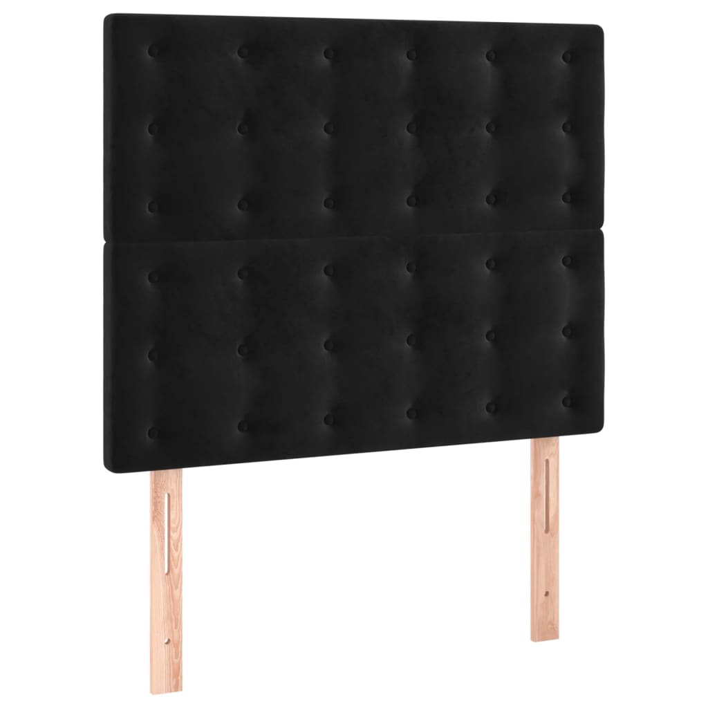 vidaXL Box spring postelja z vzmetnico črn 90x190 cm žamet