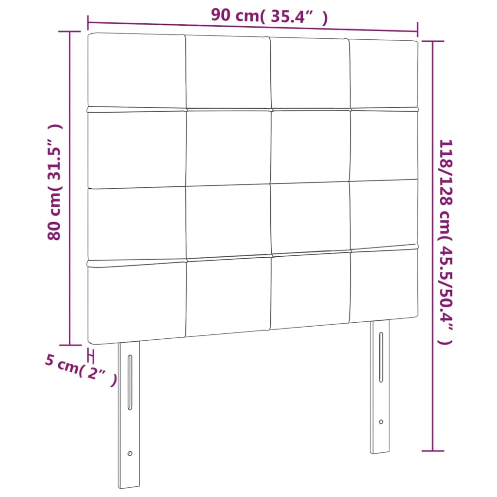 vidaXL LED posteljno vzglavje svetlo sivo 90x5x118/128 cm žamet