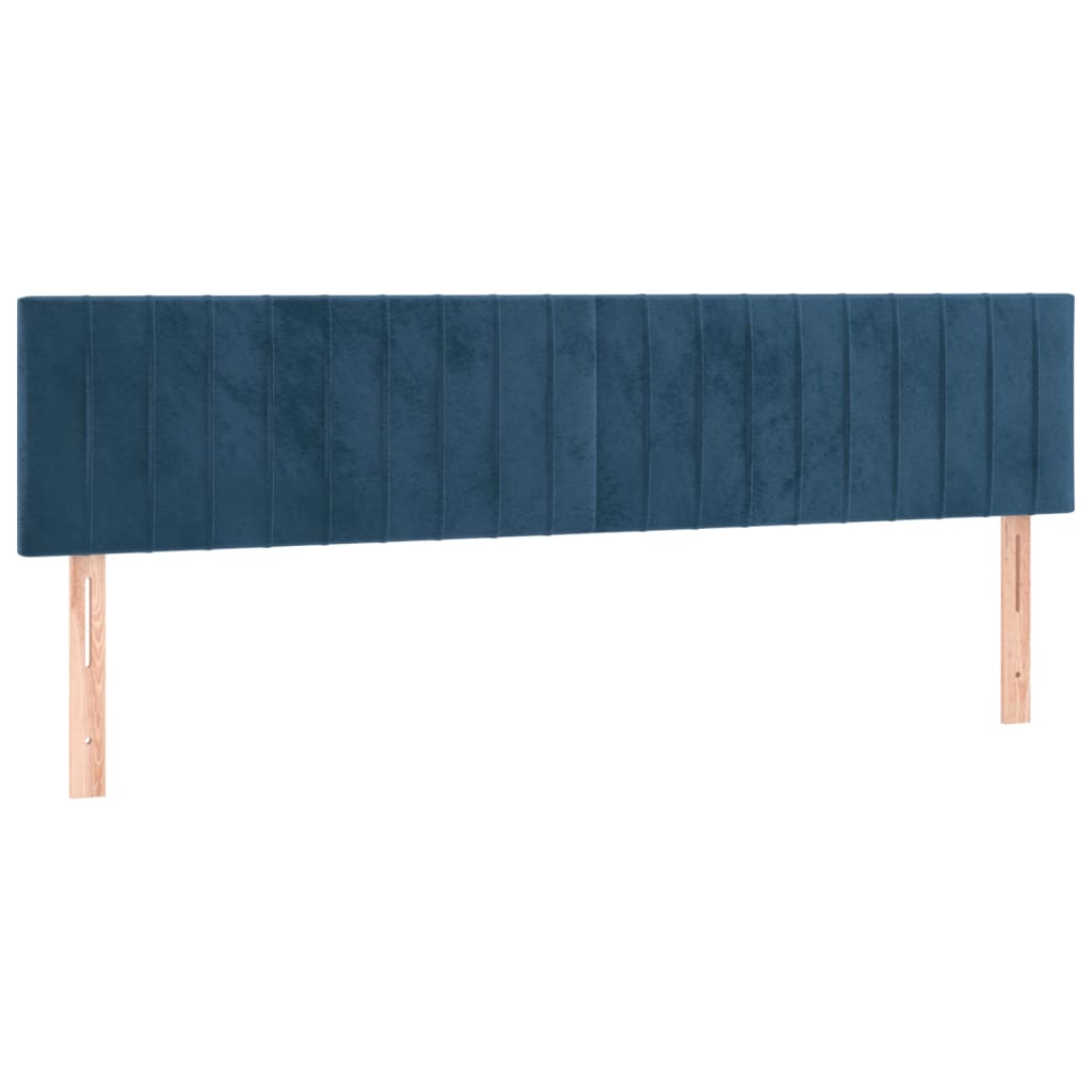 vidaXL Box spring postelja z vzmetnico temno modra 160x200 cm žamet