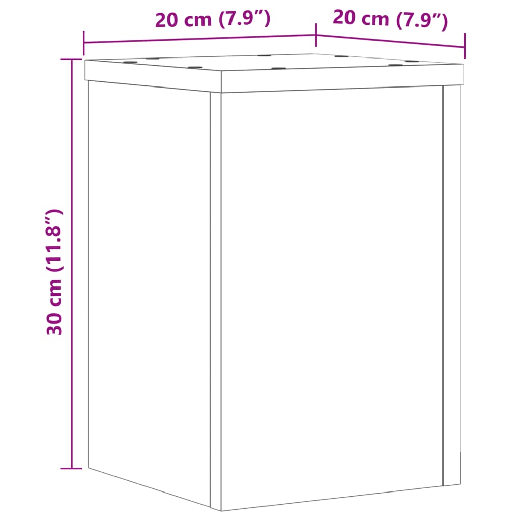 vidaXL Stojalo za rastline 2 kosa belo 20x20x30 cm inženirski les