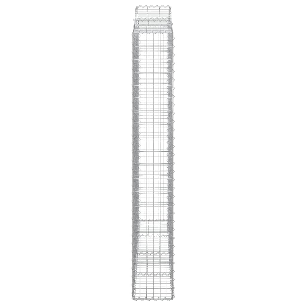 vidaXL Obokane gabion košare 4 kosa 200x30x200/220 cm pocinkano železo