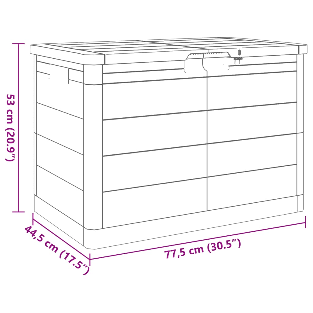 vidaXL Zunanja škatla za blazine antracitna 77,5x44,5x53 cm PP