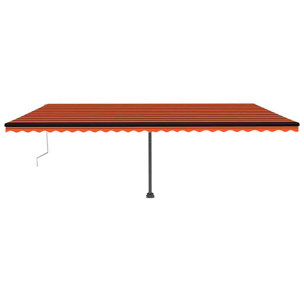 vidaXL Avtomatska tenda LED + senzor 600x350 cm oranžna/rjava