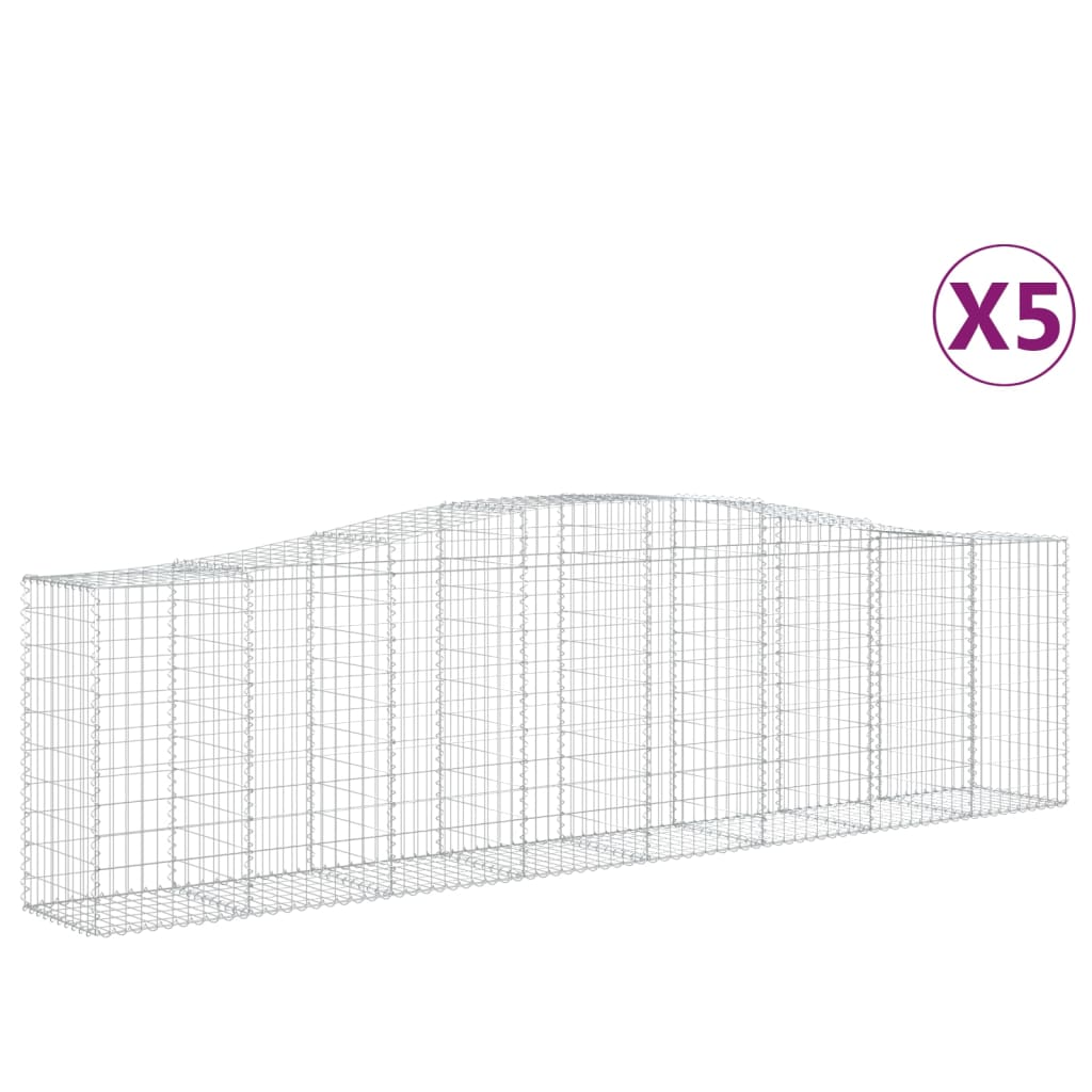 vidaXL Obokane gabion košare 5 kosi 400x50x100/120cm pocinkano železo