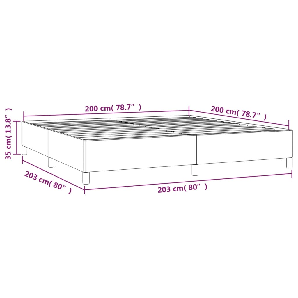 vidaXL Posteljni okvir črn 200x200 cm žamet