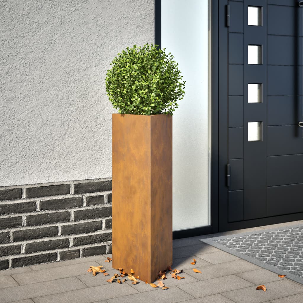 vidaXL Vrtno korito trikotnik 30x26x75 cm corten jeklo