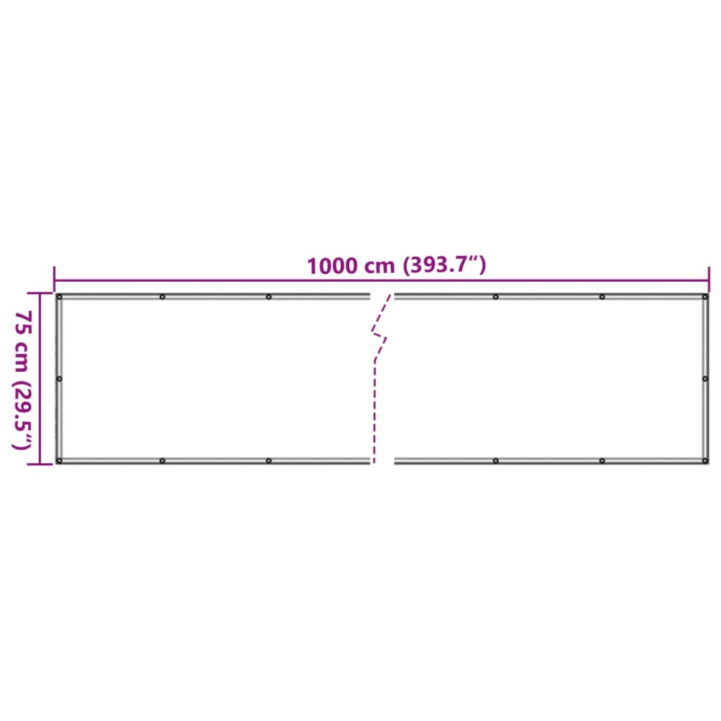 vidaXL Balkonsko platno za zasebnost antracitno 1000x75 cm PVC