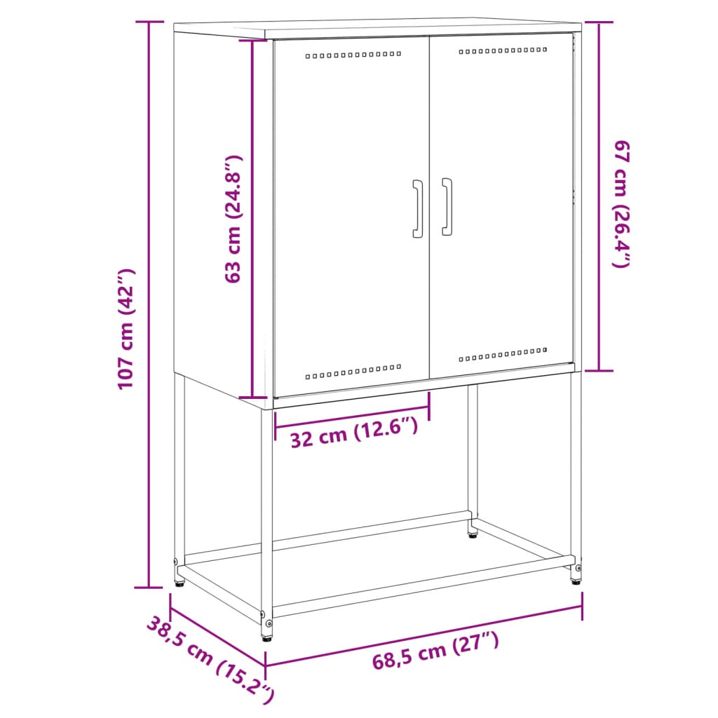 vidaXL TV omarica antracit 68x39x60,5 cm jeklo