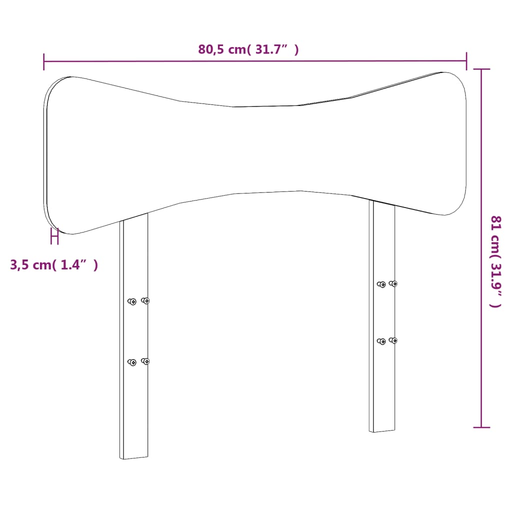 vidaXL Vzglavje voščeno rjava 75 cm trdna borovina