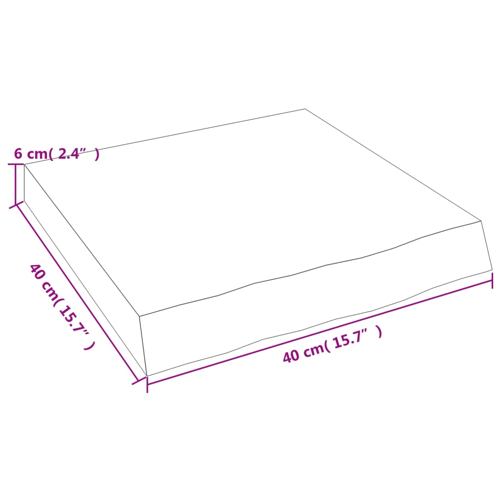 vidaXL Kopalniški pult svetlo rjav 40x40x(2-6) cm obdelan trden les