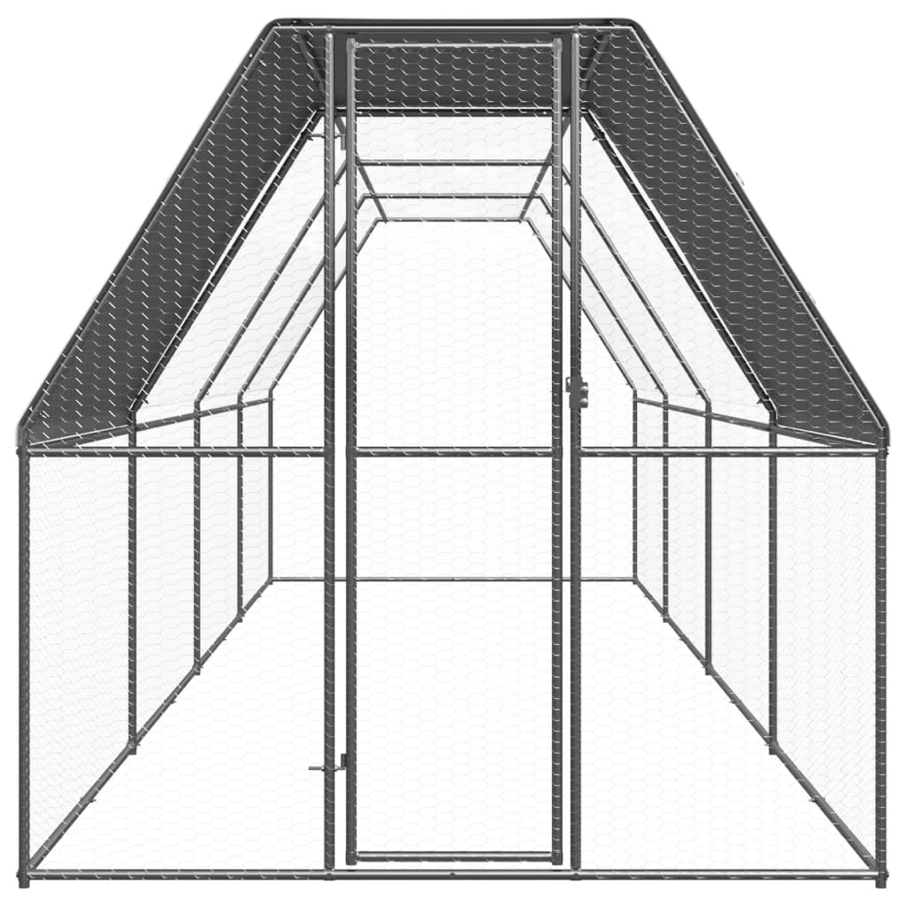 vidaXL Kokošnjak 2x8x2 m pocinkano jeklo