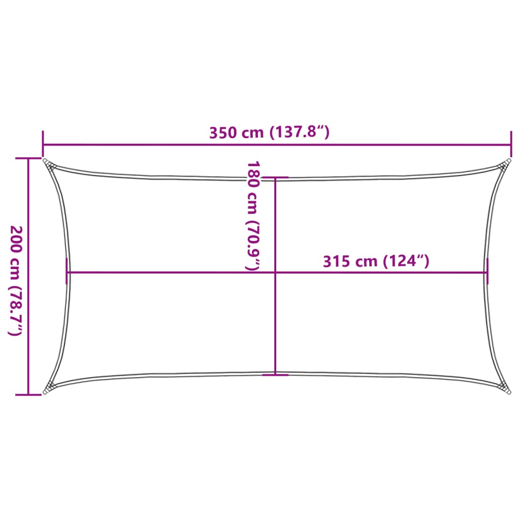 vidaXL Senčno jadro 160 g/m² pravokotno peščeno 2x3,5 m HDPE