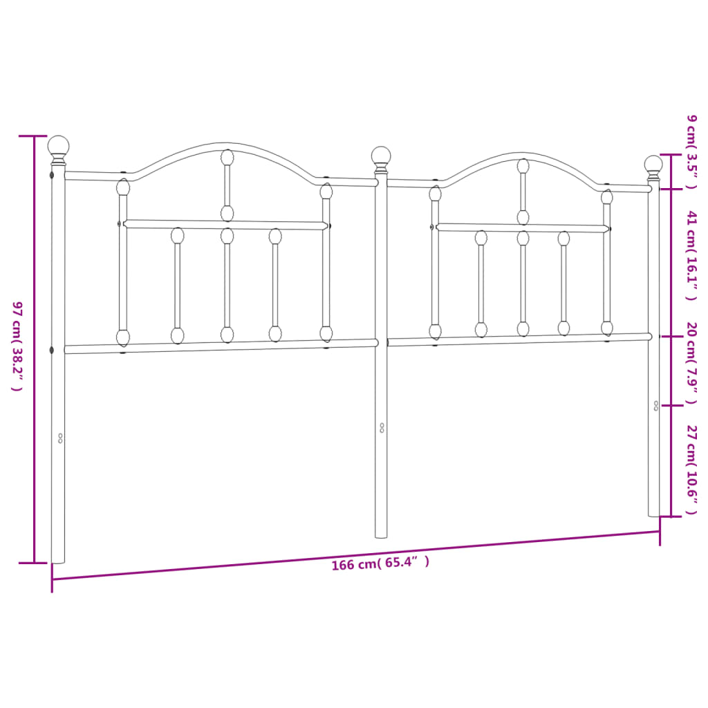 vidaXL Kovinsko vzglavje belo 160 cm