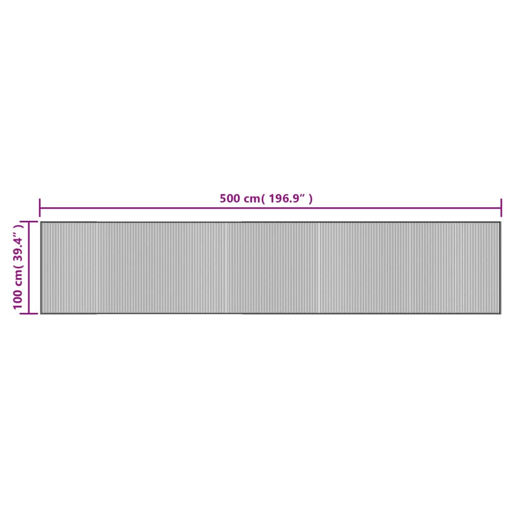 vidaXL Preproga pravokotna rjava 100x500 cm bambus