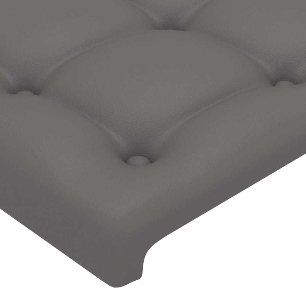 vidaXL LED posteljno vzglavje sivo 180x5x78/88 cm umetno usnje