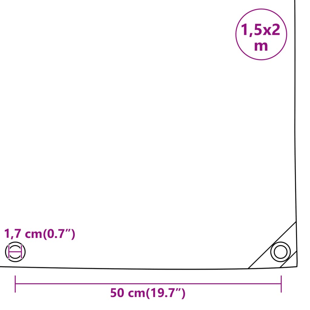 vidaXL Ponjava siva 1,5x2 m 650 g/m²