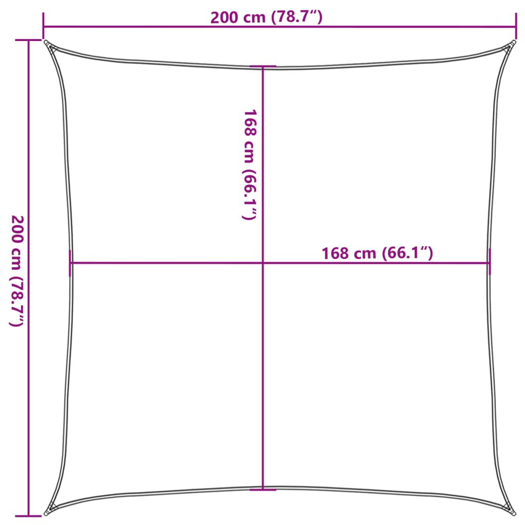 vidaXL Senčno jadro peščeno 2x2 m 100 % poliester oxford