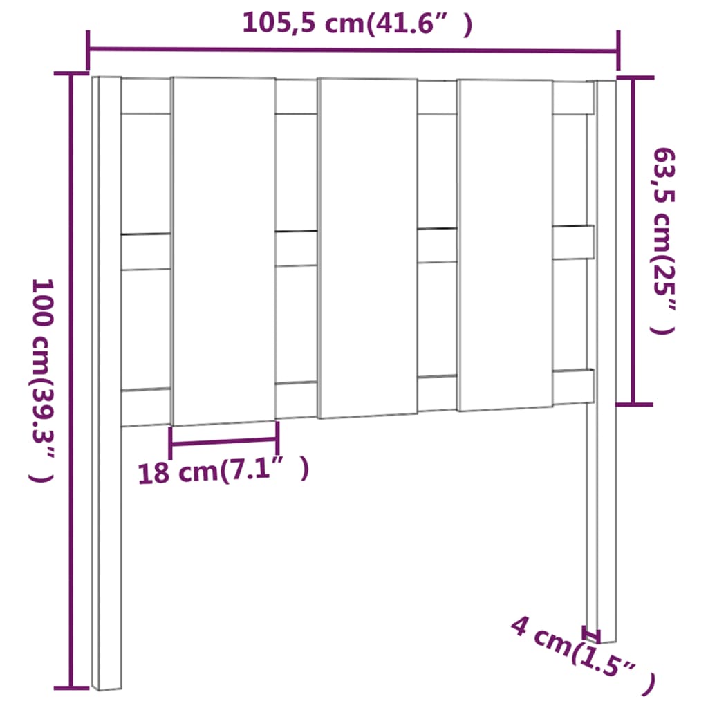 vidaXL Posteljno vzglavje belo 105,5x4x100 cm trdna borovina