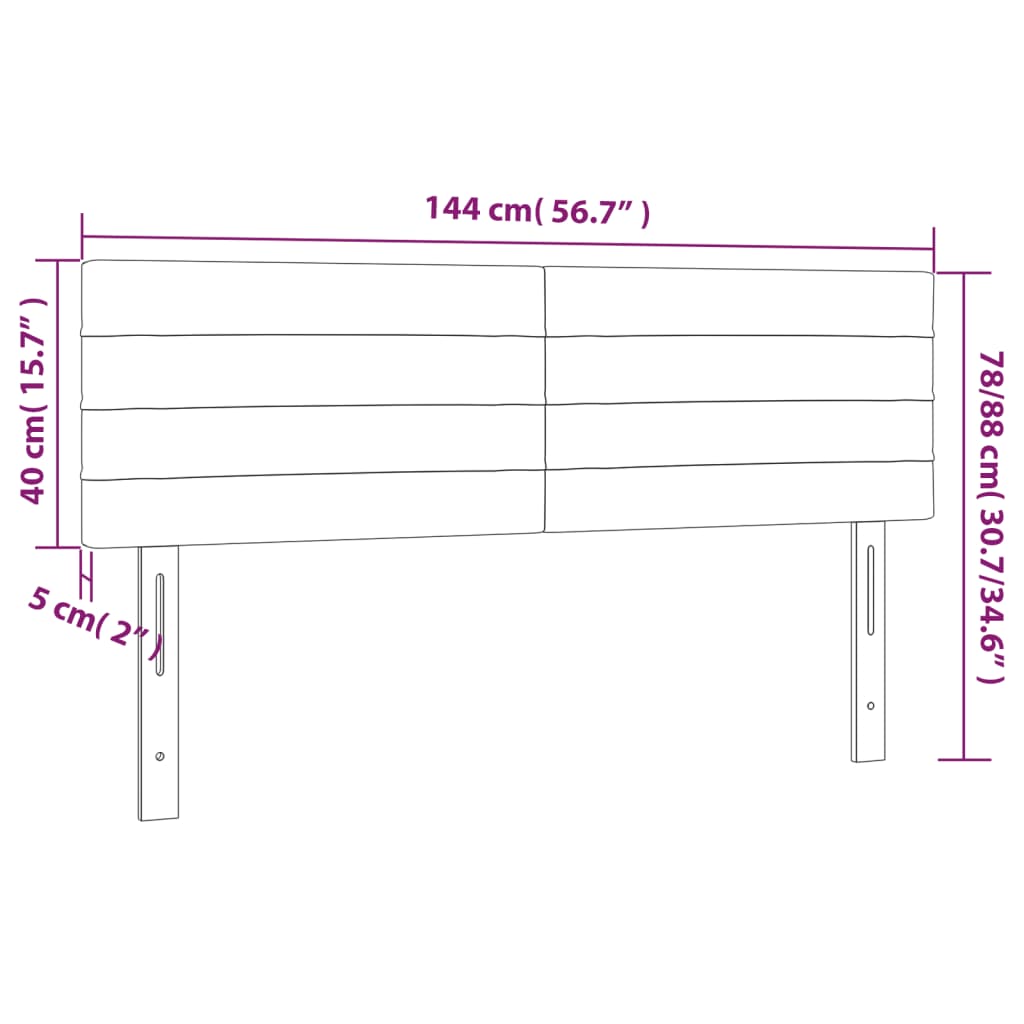 vidaXL Posteljno vzglavje 2 kosa modro 72x5x78/88 cm blago