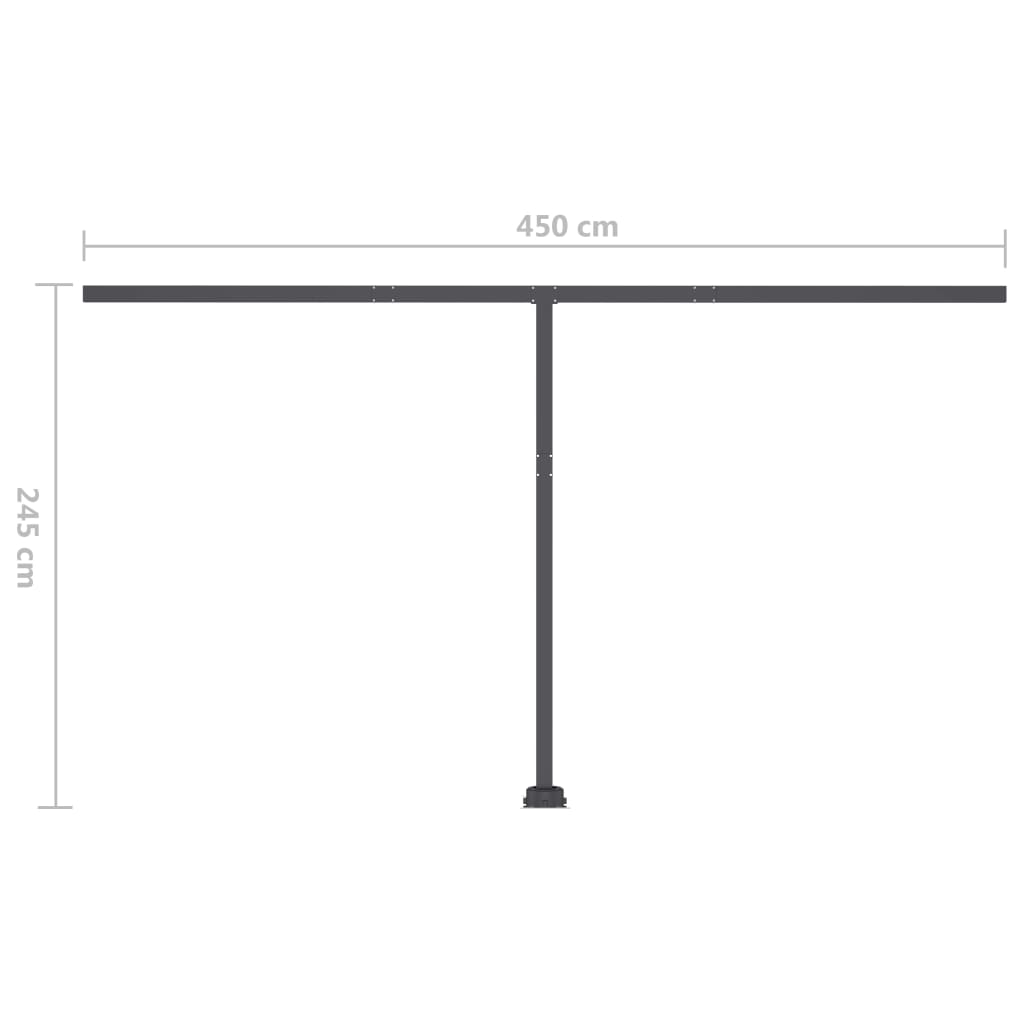 vidaXL Ročno zložljiva tenda z LED lučkami 400x350 cm krem