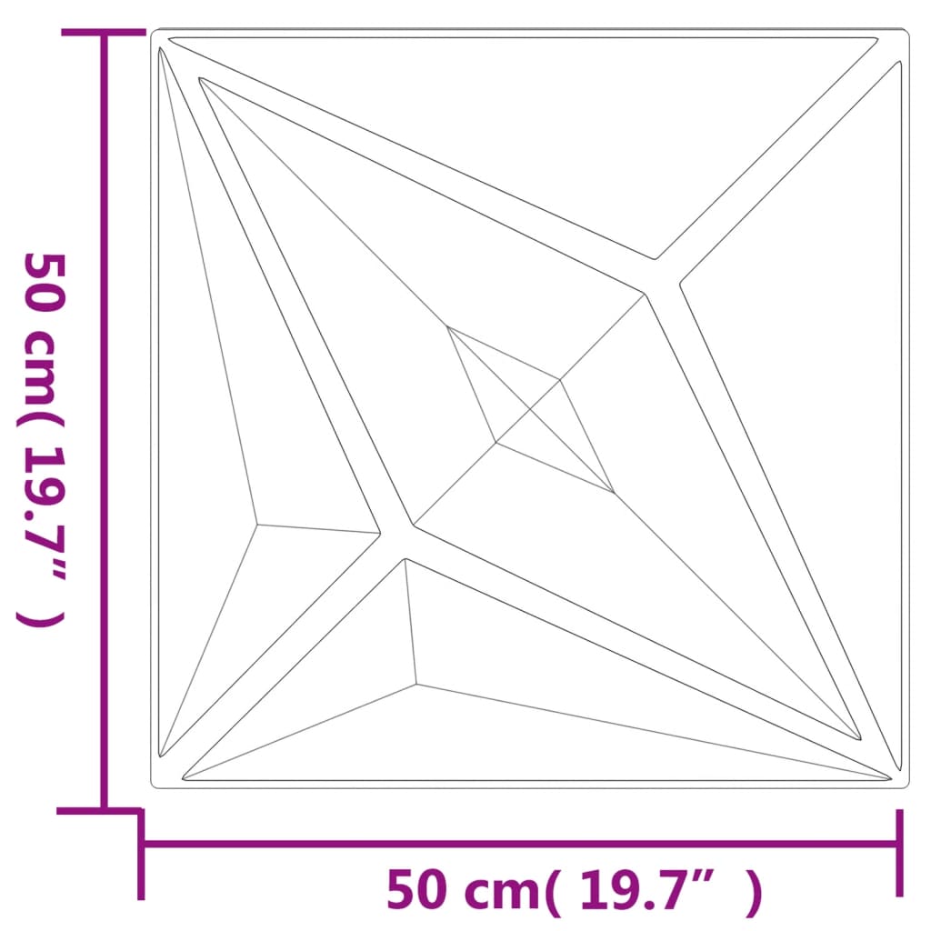 vidaXL Stenski paneli 12 kosov črni 50x50 cm XPS 3 m² zvezda