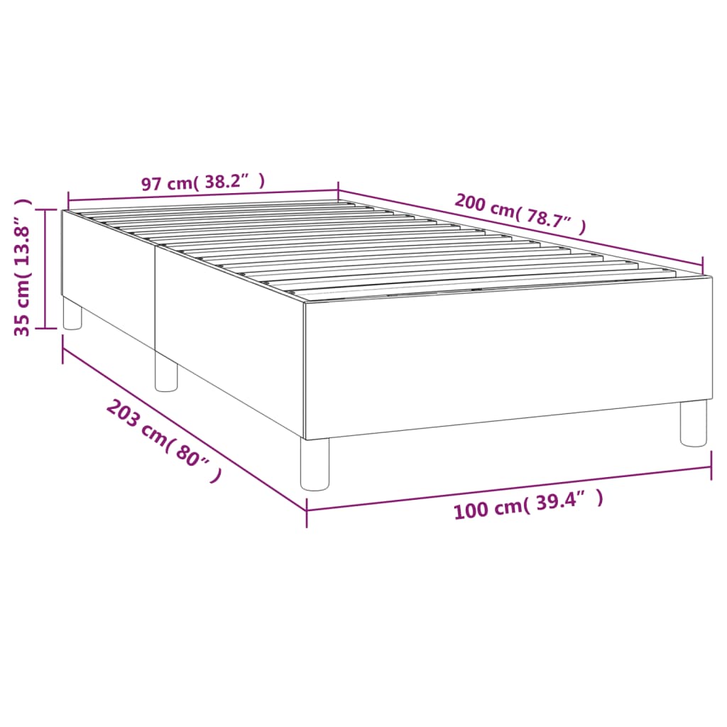 vidaXL Posteljni okvir črn 100x200 cm umetno usnje