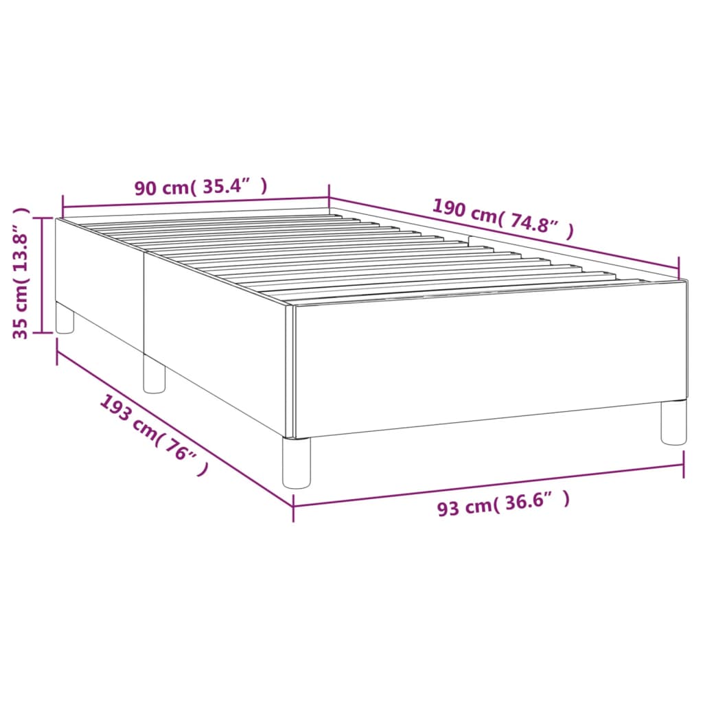 vidaXL Posteljni okvir zelen 90x190 cm blago