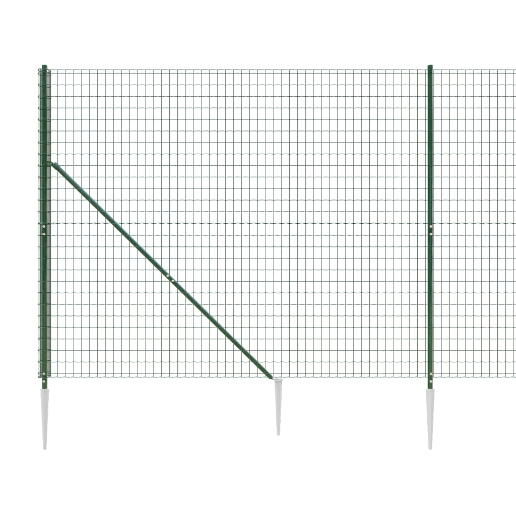 vidaXL Mrežna ograja s konicami za postavitev zelena 1,8x25 m