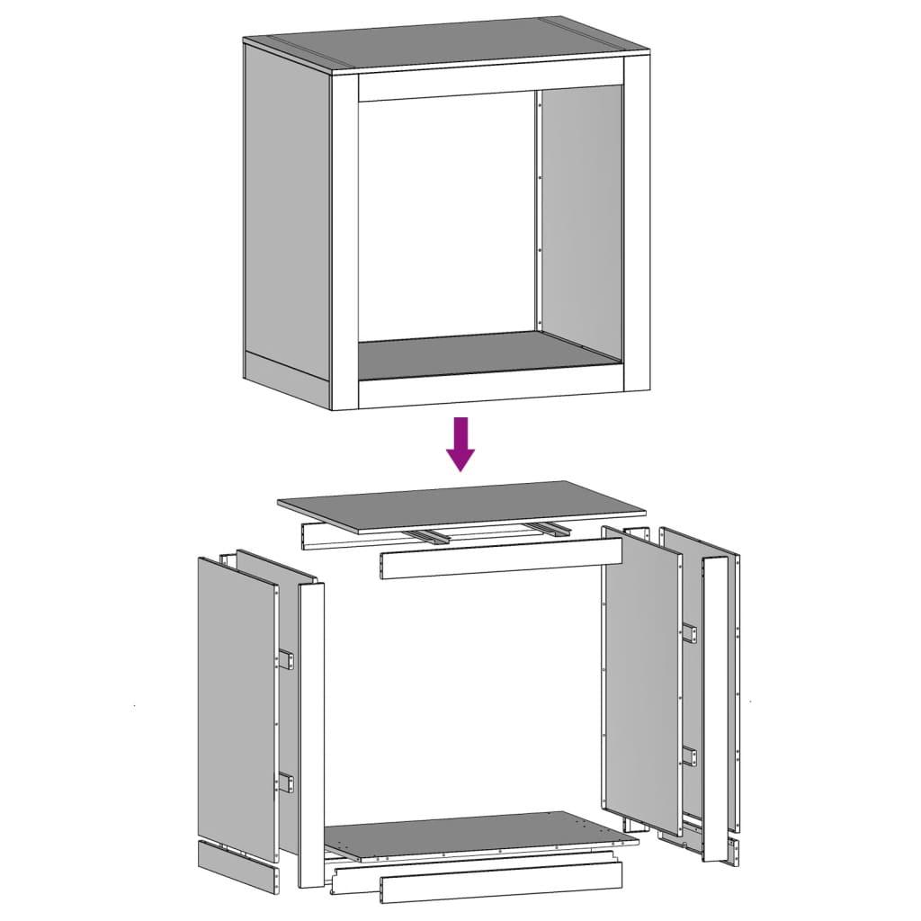 vidaXL Stojalo za drva belo 60x40x60 cm jeklo