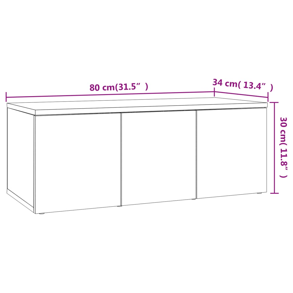 vidaXL TV omarica rjav hrast 80x34x30 cm inženirski les