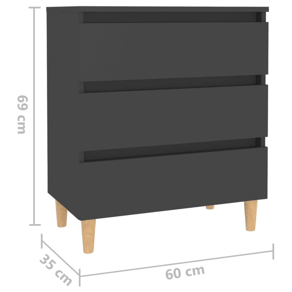 vidaXL Komoda siva 60x35x69 cm inženirski les