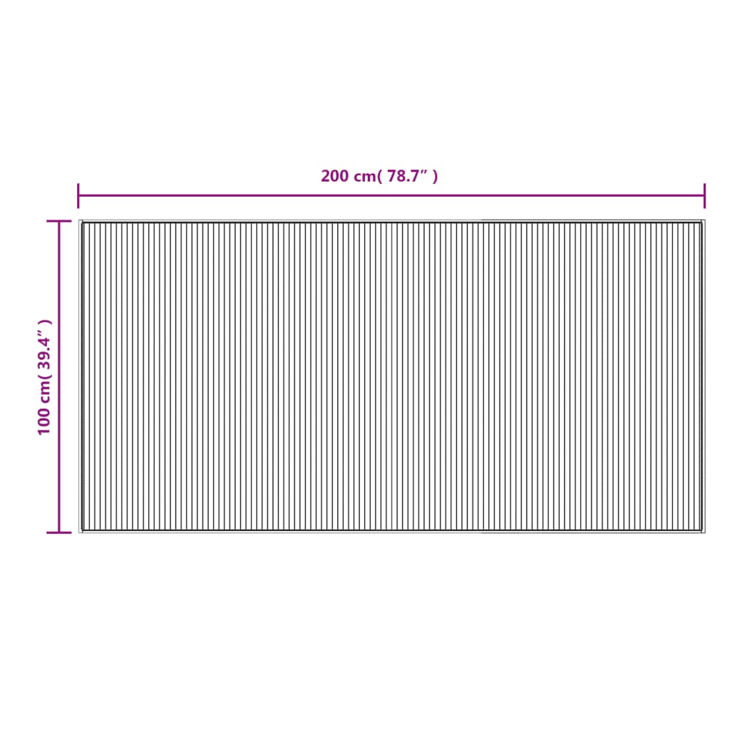 vidaXL Preproga pravokotna rjava 100x200 cm bambus