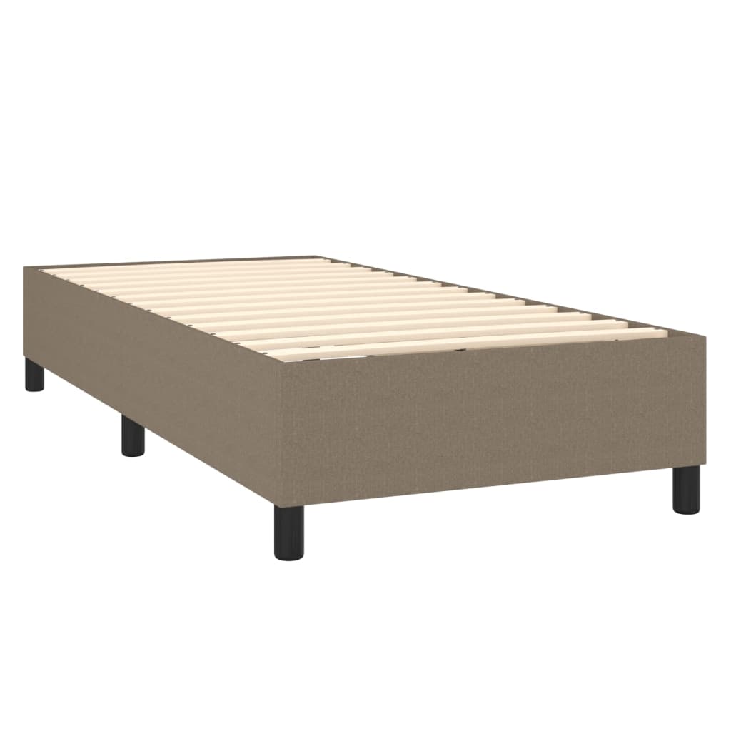 vidaXL Box spring postelja z vzmetnico LED taupe 100x200 cm blago