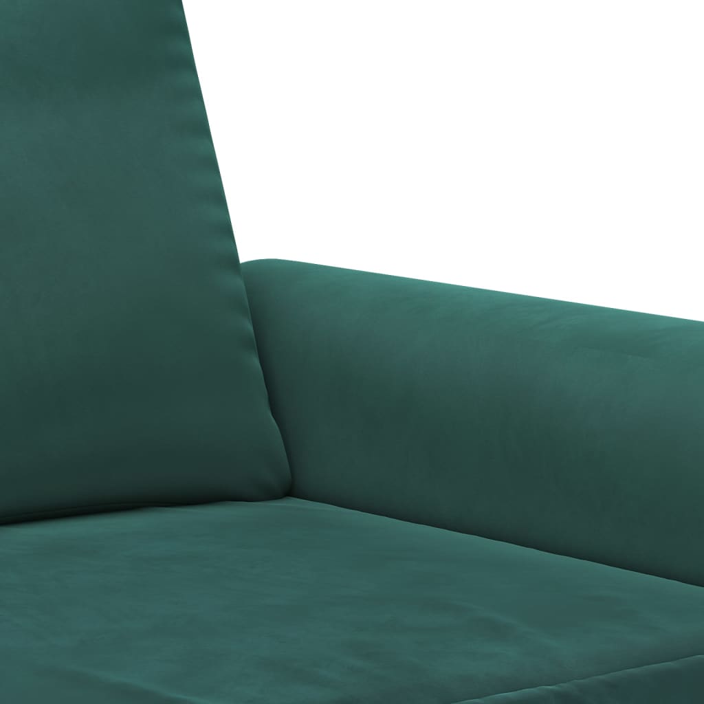 vidaXL Sedežna garnitura 2-delna z blazinami temno zelen žamet