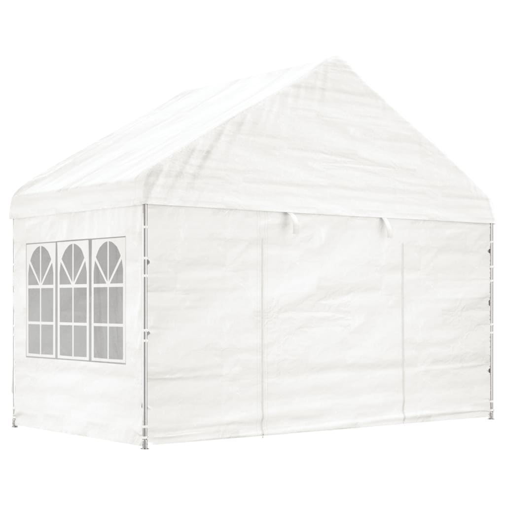 vidaXL Paviljon s streho bel 8,92x4,08x3,22 m polietilen