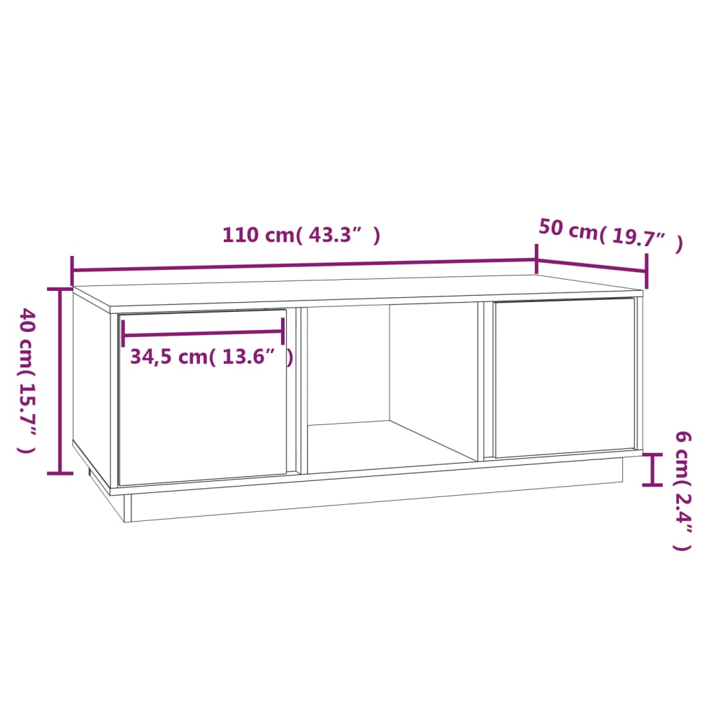 vidaXL Klubska mizica siva 110x50x40 cm trdna borovina